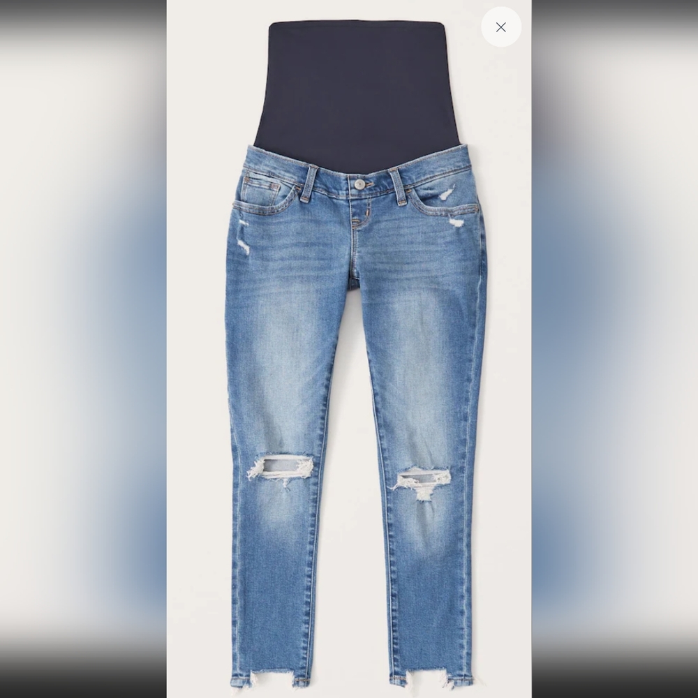 A&F Maternity Super Skinny Ankle Jean